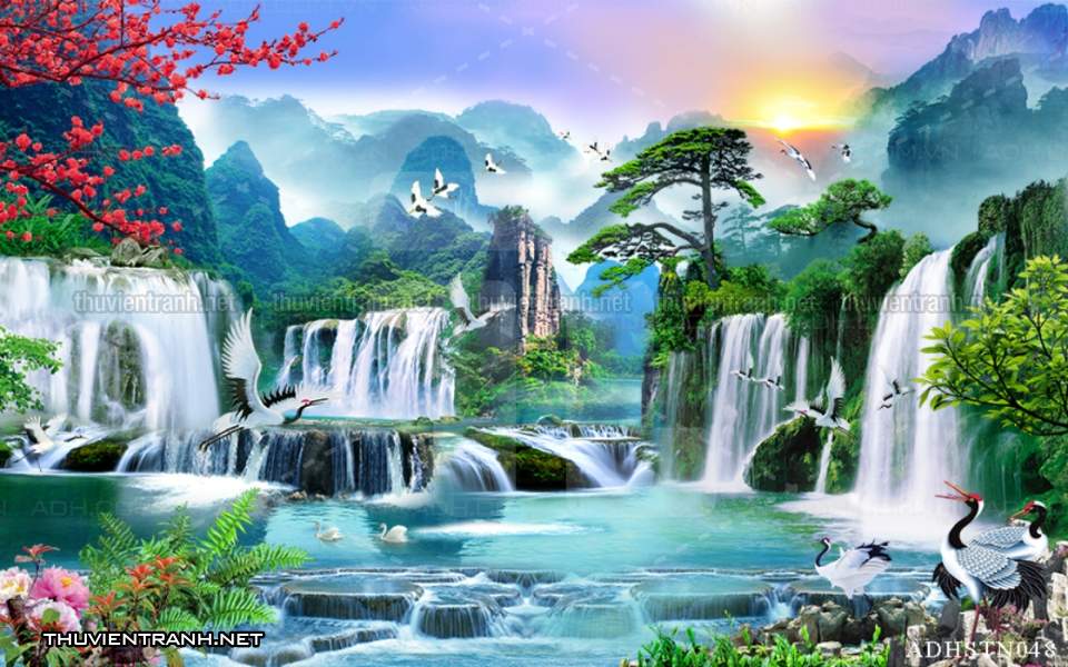TRANH SƠN THỦY HỮU TÌNH, TRANH PHONG CẢNH SÔNG NÚI, TRUNG QUỐC - Tranh tường chất lượng cao
