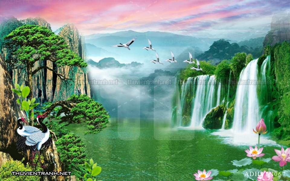 TRANH SƠN THỦY HỮU TÌNH, TRANH PHONG CẢNH SÔNG NÚI, TRUNG QUỐC - Tranh tường chất lượng cao