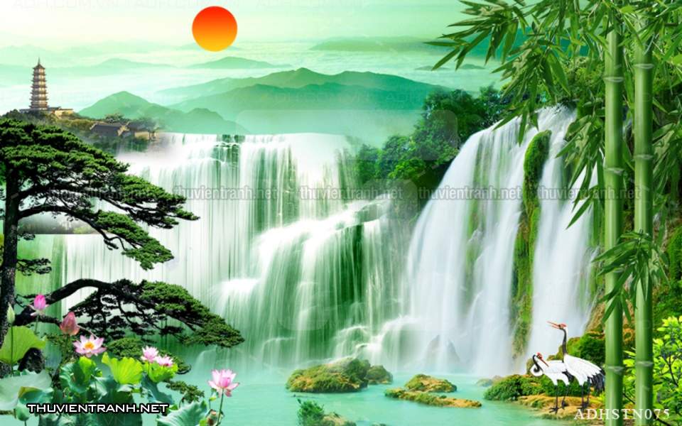 TRANH SƠN THỦY HỮU TÌNH, TRANH PHONG CẢNH SÔNG NÚI, TRUNG QUỐC - Tranh tường chất lượng cao