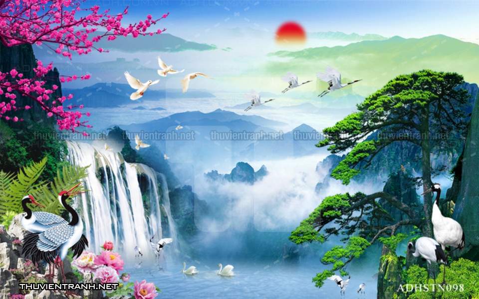 TRANH SƠN THỦY HỮU TÌNH, TRANH PHONG CẢNH SÔNG NÚI, TRUNG QUỐC - Tranh tường chất lượng cao