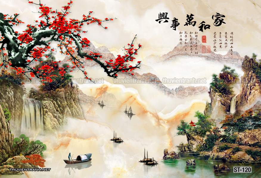 TRANH SƠN THỦY HỮU TÌNH, TRANH PHONG CẢNH SÔNG NÚI, TRUNG QUỐC - Tranh tường chất lượng cao