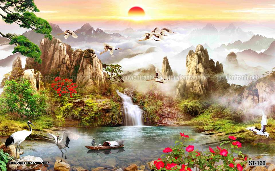TRANH SƠN THỦY HỮU TÌNH, TRANH PHONG CẢNH SÔNG NÚI, TRUNG QUỐC - Tranh tường liên quan