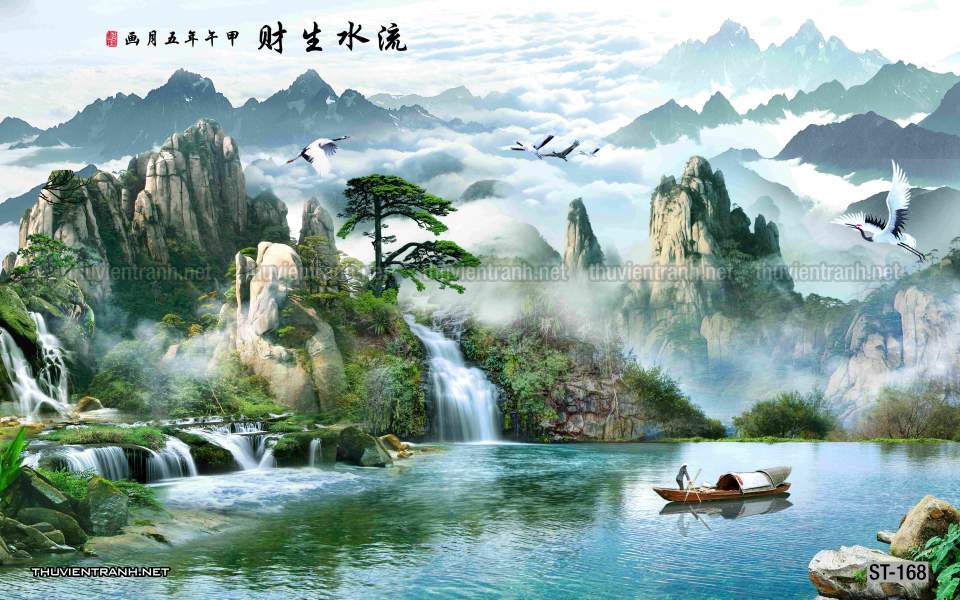 TRANH SƠN THỦY HỮU TÌNH, TRANH PHONG CẢNH SÔNG NÚI, TRUNG QUỐC - Tranh tường liên quan