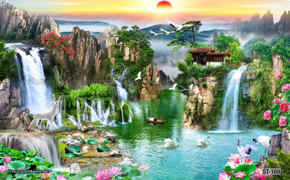 TRANH SƠN THỦY HỮU TÌNH, TRANH PHONG CẢNH SÔNG NÚI, TRUNG QUỐC - Tranh tường liên quan