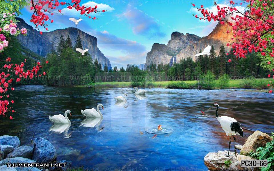 Tranh Phong cảnh 3D, Tranh phong cảnh hữu tình, phong cảnh đẹp - Tranh tường chất lượng cao