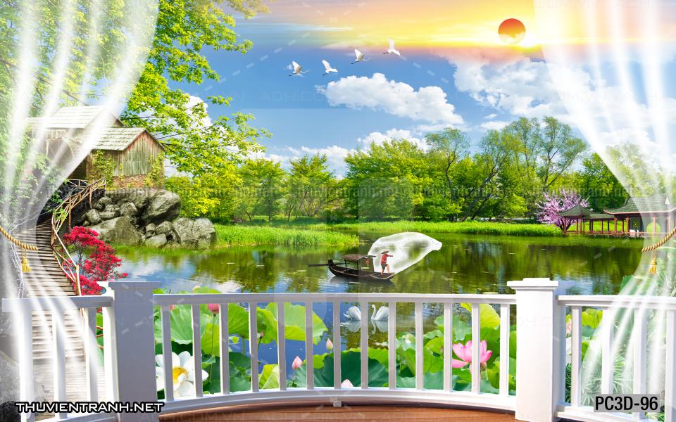 Tranh Phong cảnh 3D, Tranh phong cảnh hữu tình, phong cảnh đẹp - Tranh tường chất lượng cao