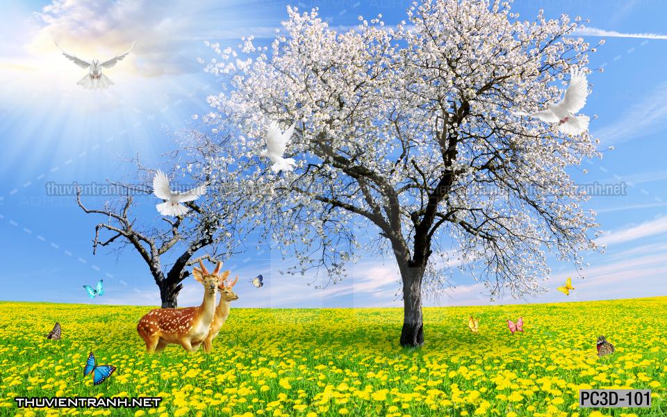 Tranh Phong cảnh 3D, Tranh phong cảnh hữu tình, phong cảnh đẹp - Tranh tường chất lượng cao