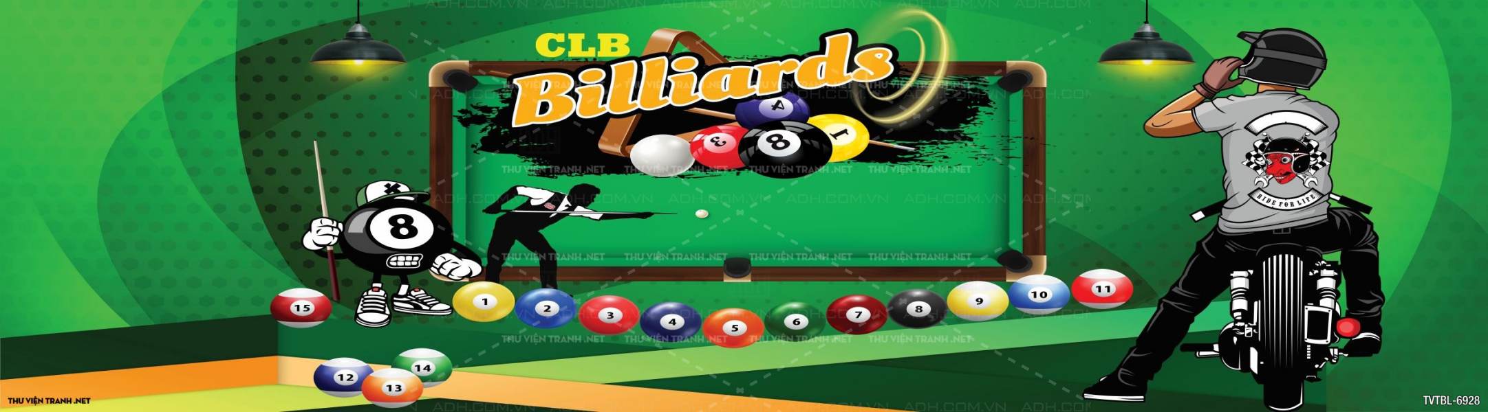 Tranh Bi-a, billiards, Tranh dán tường trang trí quán bi-a - Tranh tường chất lượng cao