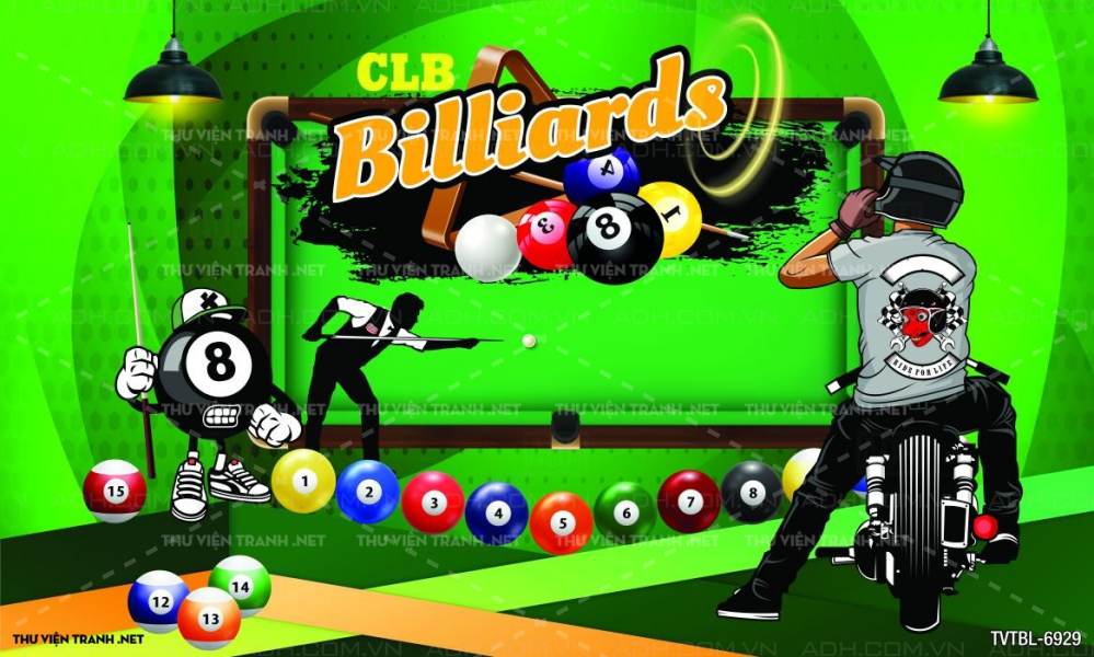 Tranh Bi-a, billiards, Tranh dán tường trang trí quán bi-a - Tranh tường chất lượng cao