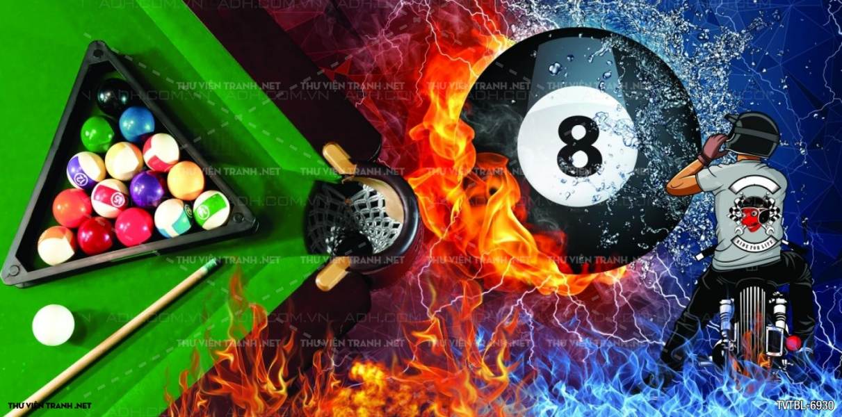 Tranh Bi-a, billiards, Tranh dán tường trang trí quán bi-a - Tranh tường chất lượng cao