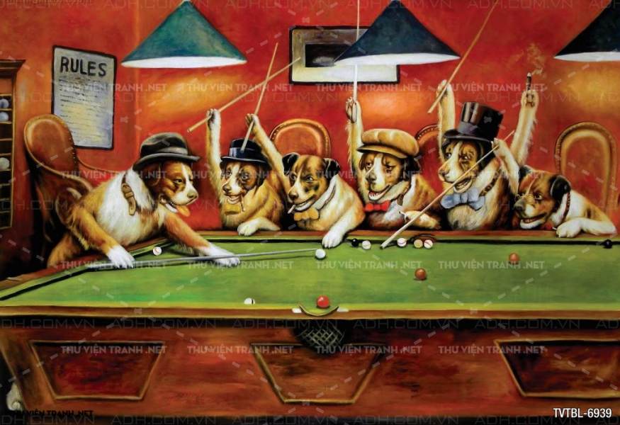 Tranh Bi-a, billiards, Tranh dán tường trang trí quán bi-a - Tranh tường chất lượng cao