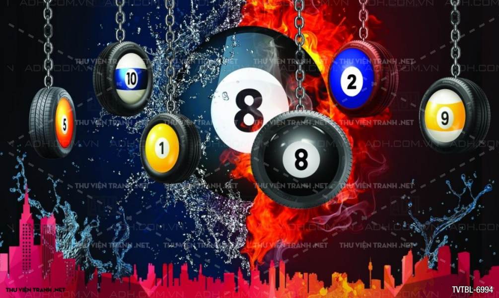 Tranh Bi-a, billiards, Tranh dán tường trang trí quán bi-a - Tranh tường chất lượng cao