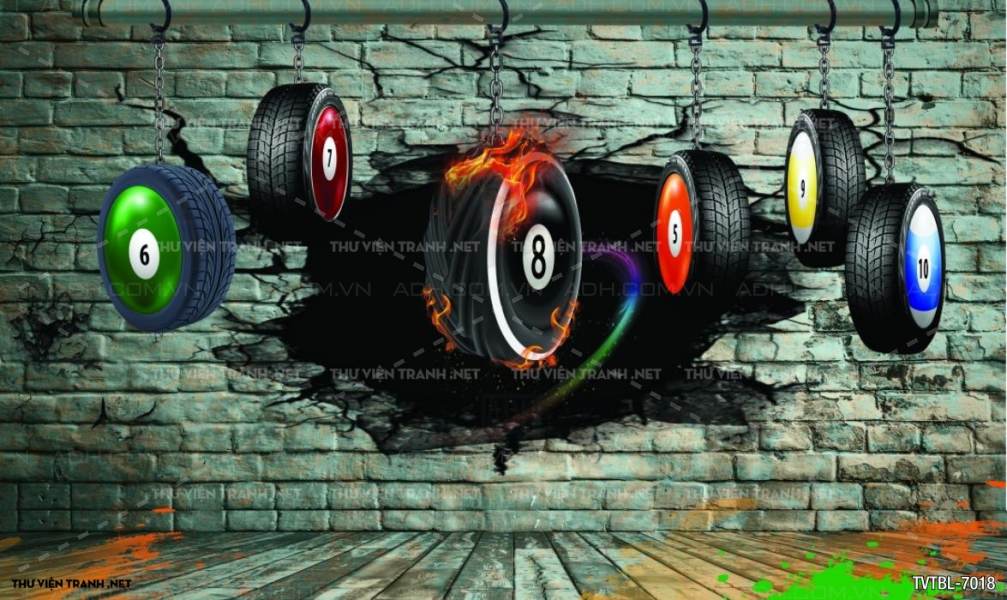 Tranh Bi-a, billiards, Tranh dán tường trang trí quán bi-a - Tranh tường chất lượng cao