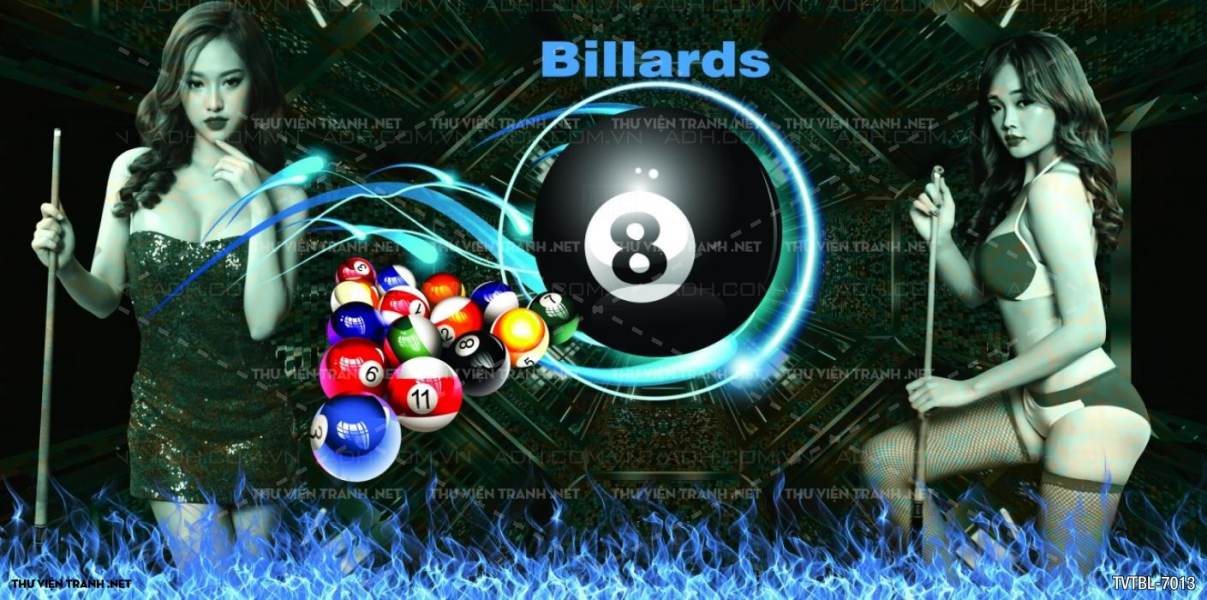 Tranh Bi-a, billiards, Tranh dán tường trang trí quán bi-a - Tranh tường chất lượng cao