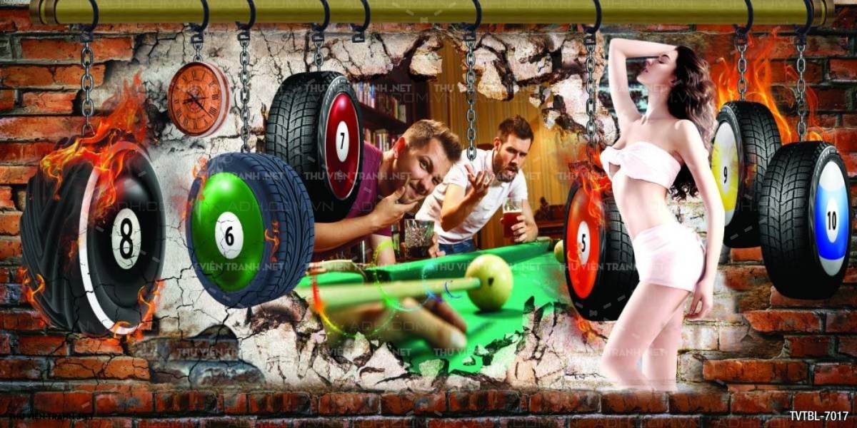 Tranh Bi-a, billiards, Tranh dán tường trang trí quán bi-a - Tranh tường chất lượng cao