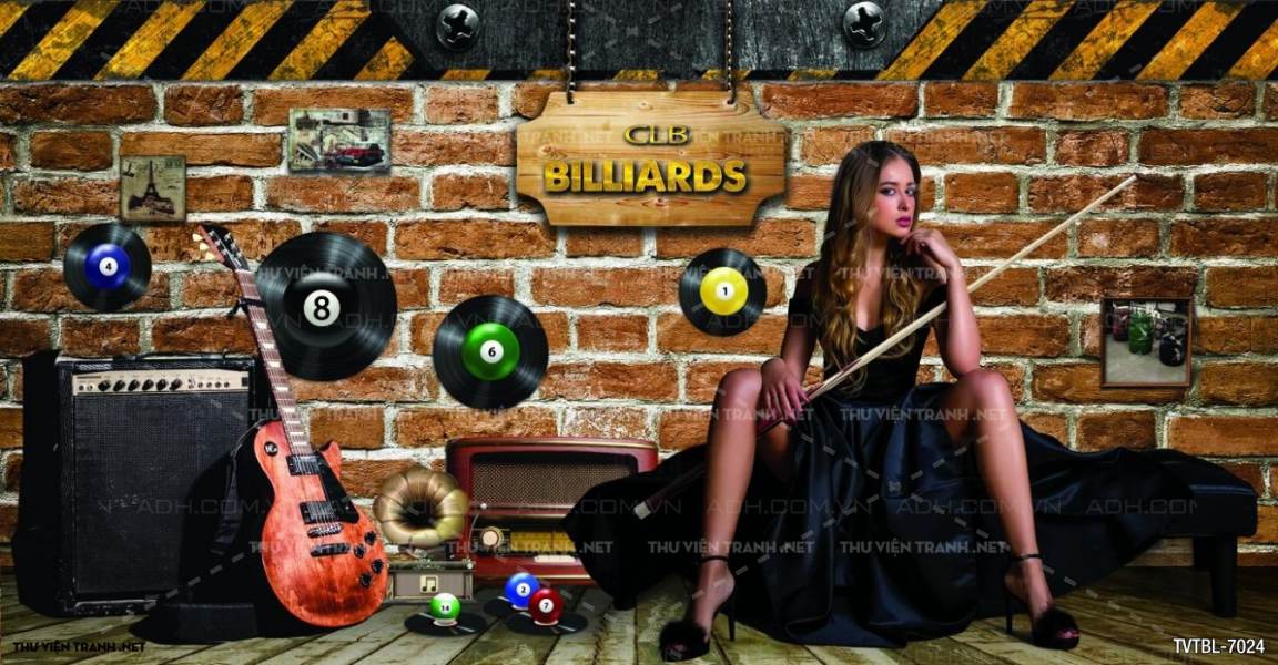 Tranh Bi-a, billiards, Tranh dán tường trang trí quán bi-a - Tranh tường chất lượng cao