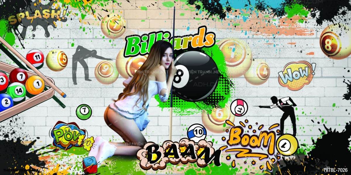Tranh Bi-a, billiards, Tranh dán tường trang trí quán bi-a - Tranh tường chất lượng cao