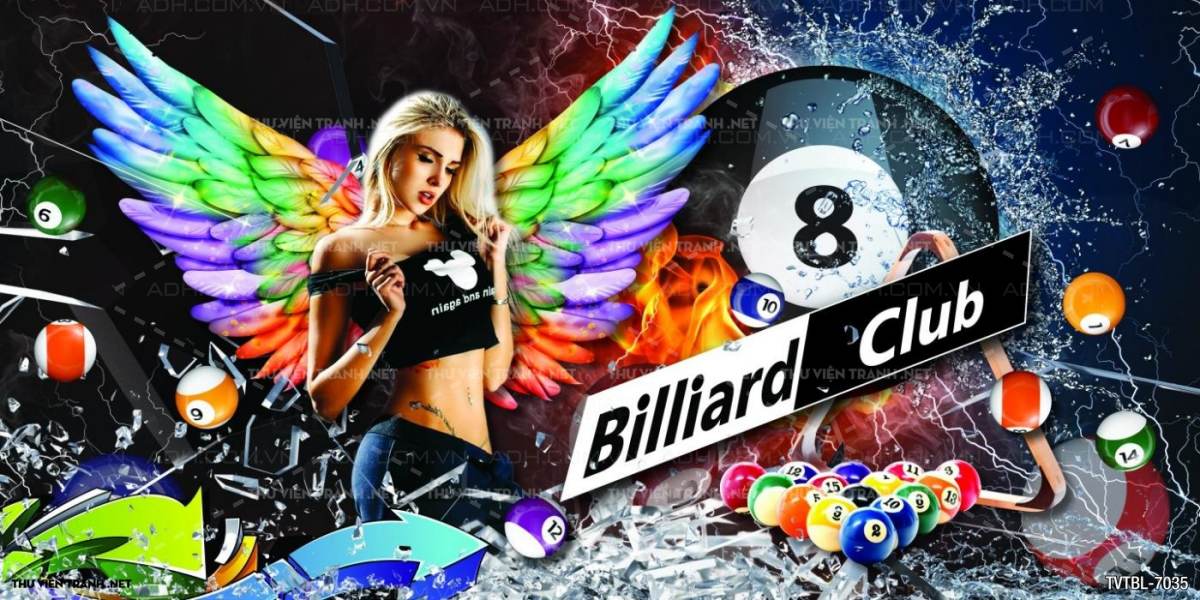 Tranh Bi-a, billiards, Tranh dán tường trang trí quán bi-a - Tranh tường chất lượng cao
