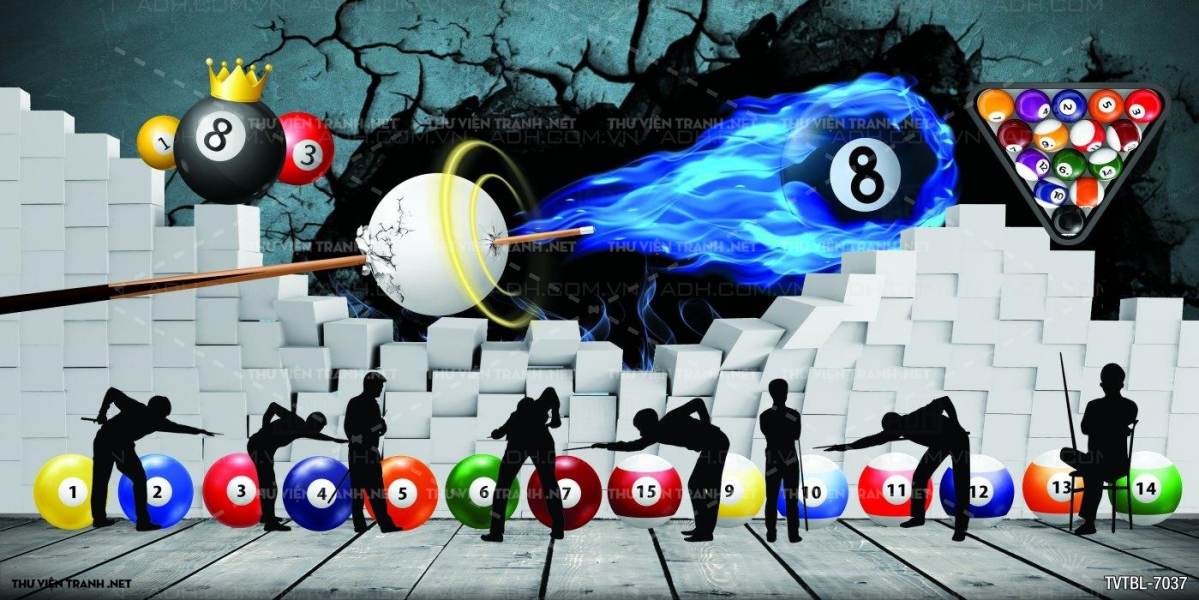 Tranh Bi-a, billiards, Tranh dán tường trang trí quán bi-a - Tranh tường chất lượng cao