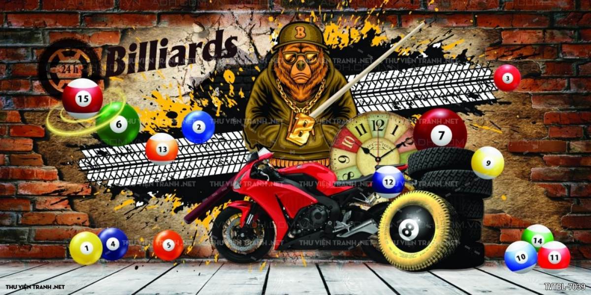 Tranh Bi-a, billiards, Tranh dán tường trang trí quán bi-a - Tranh tường chất lượng cao