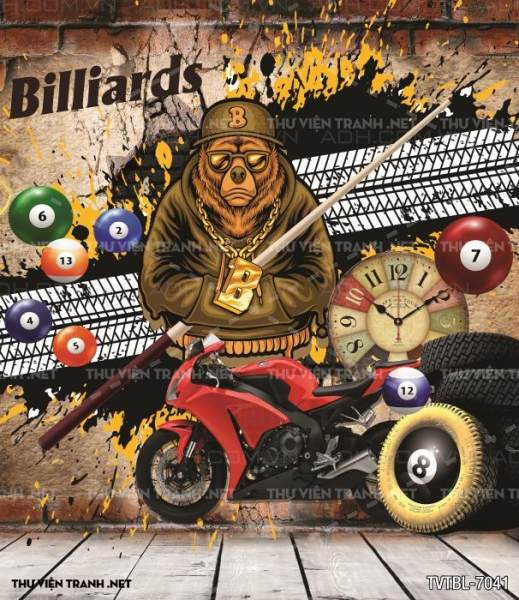 Tranh Bi-a, billiards, Tranh dán tường trang trí quán bi-a - Tranh tường chất lượng cao