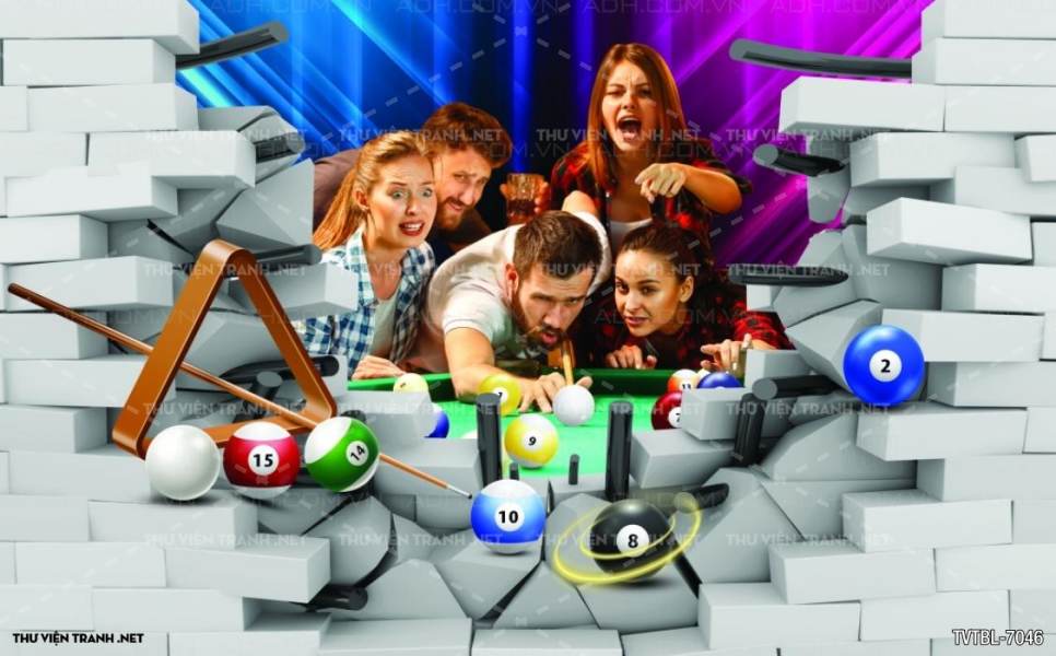 Tranh Bi-a, billiards, Tranh dán tường trang trí quán bi-a - Tranh tường chất lượng cao