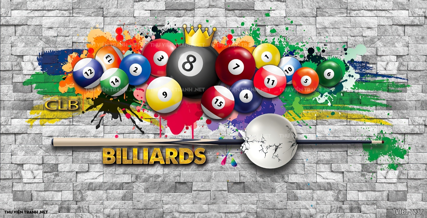 Tranh Bi-a, billiards, Tranh dán tường trang trí quán bi-a - Tranh tường chất lượng cao