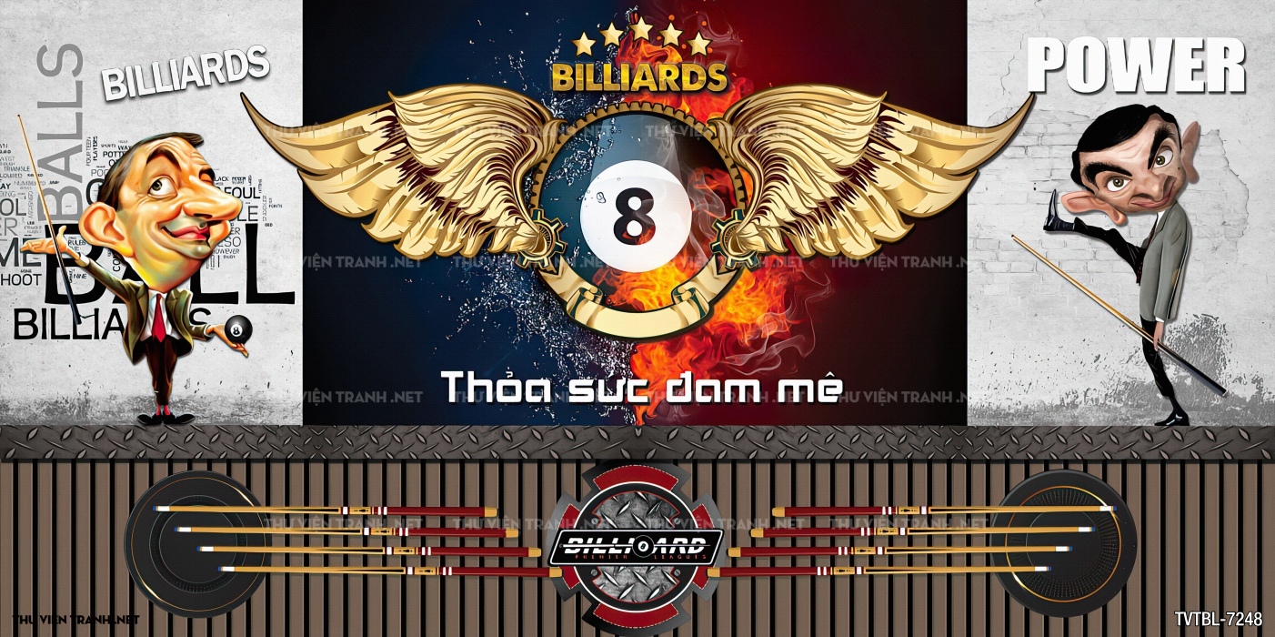 Tranh Bi-a, billiards, Tranh dán tường trang trí quán bi-a - Tranh tường chất lượng cao