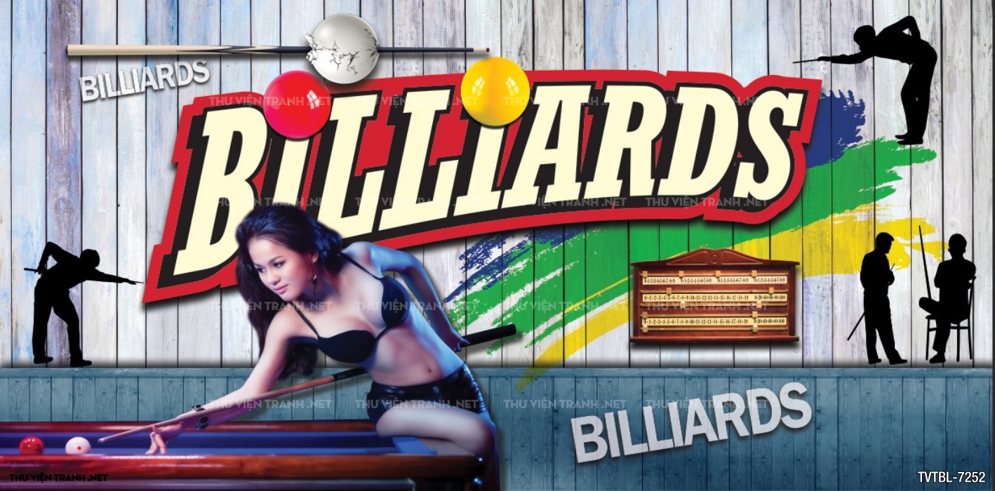 Tranh Bi-a, billiards, Tranh dán tường trang trí quán bi-a - Tranh tường chất lượng cao