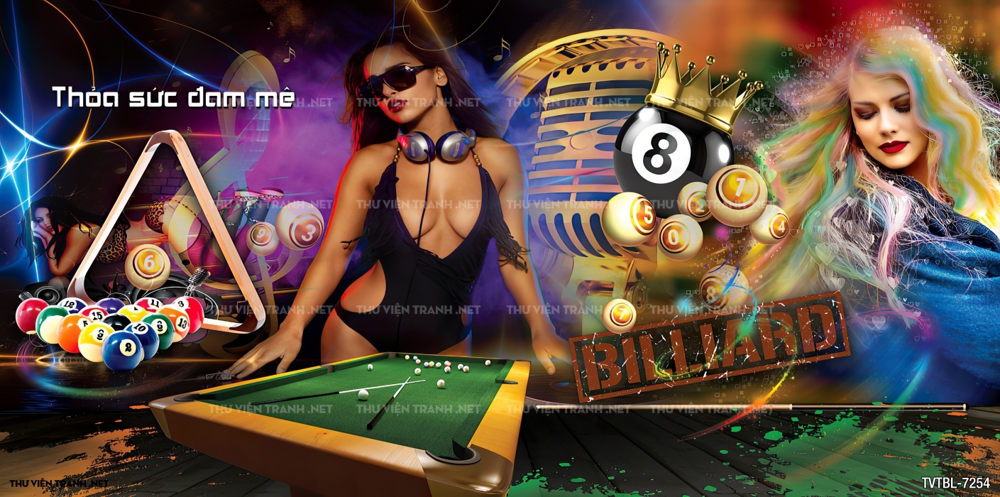 Tranh Bi-a, billiards, Tranh dán tường trang trí quán bi-a - Tranh tường chất lượng cao