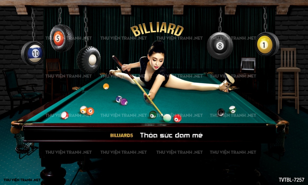 Tranh Bi-a, billiards, Tranh dán tường trang trí quán bi-a - Tranh tường chất lượng cao