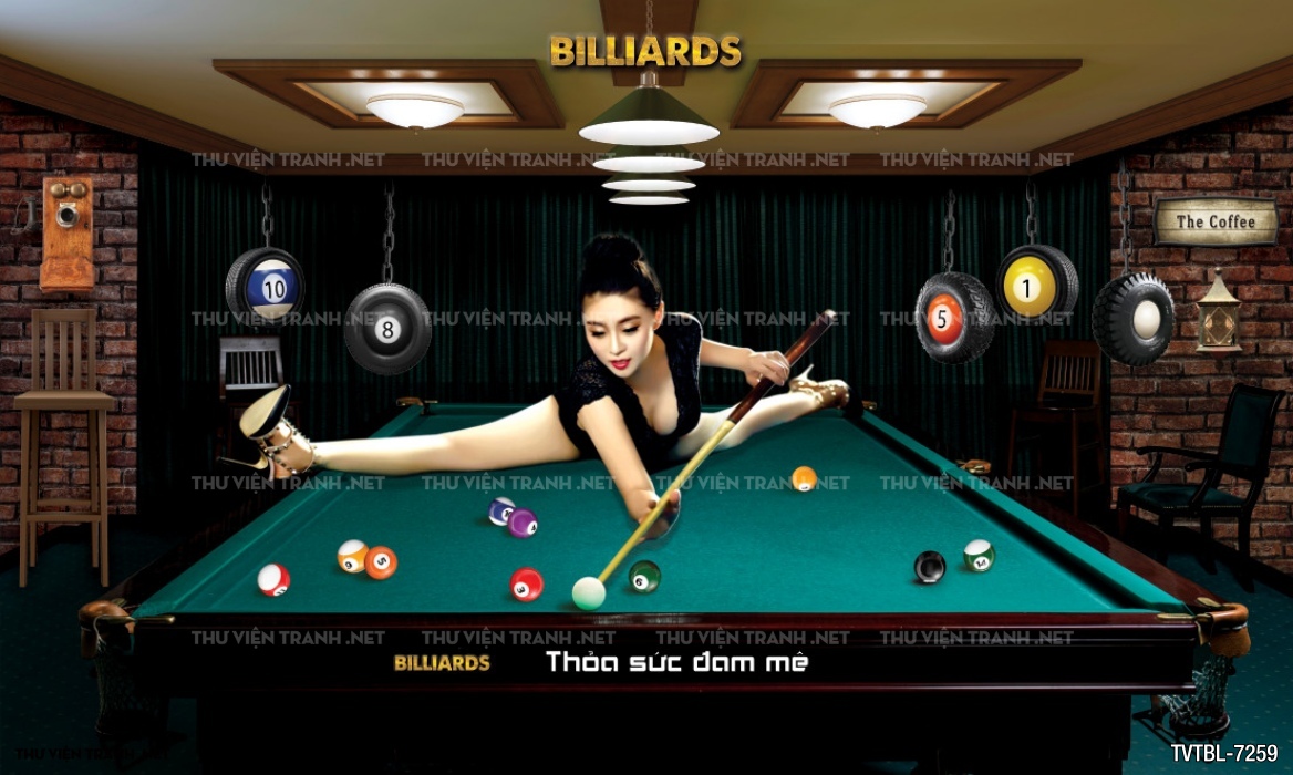 Tranh Bi-a, billiards, Tranh dán tường trang trí quán bi-a - Tranh tường chất lượng cao