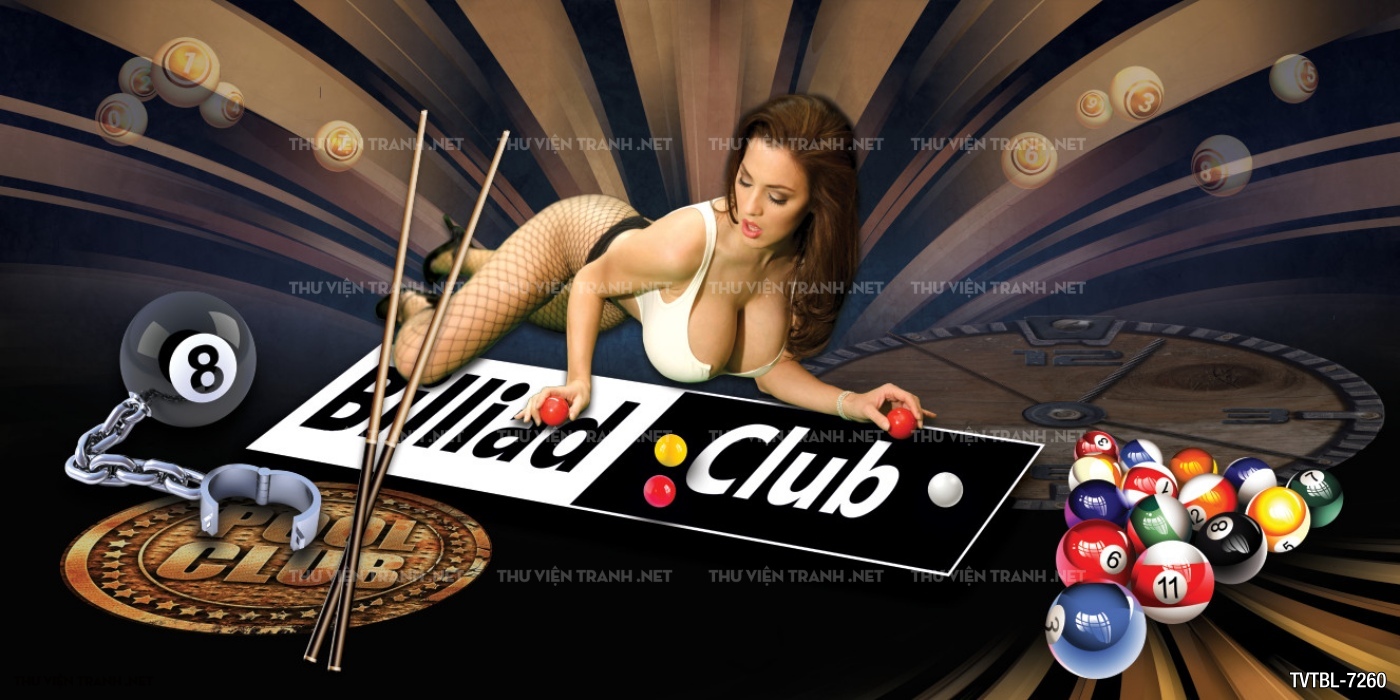 Tranh Bi-a, billiards, Tranh dán tường trang trí quán bi-a - Tranh tường chất lượng cao