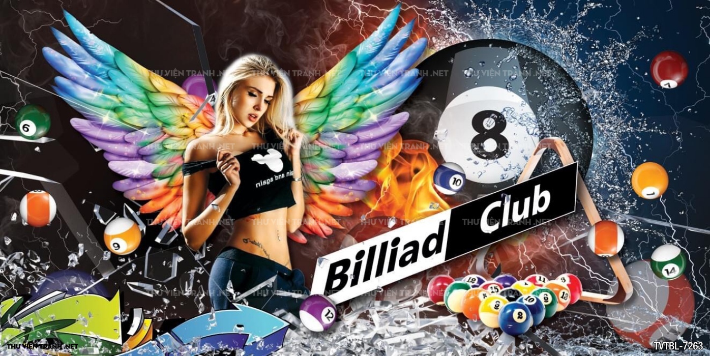 Tranh Bi-a, billiards, Tranh dán tường trang trí quán bi-a - Tranh tường chất lượng cao