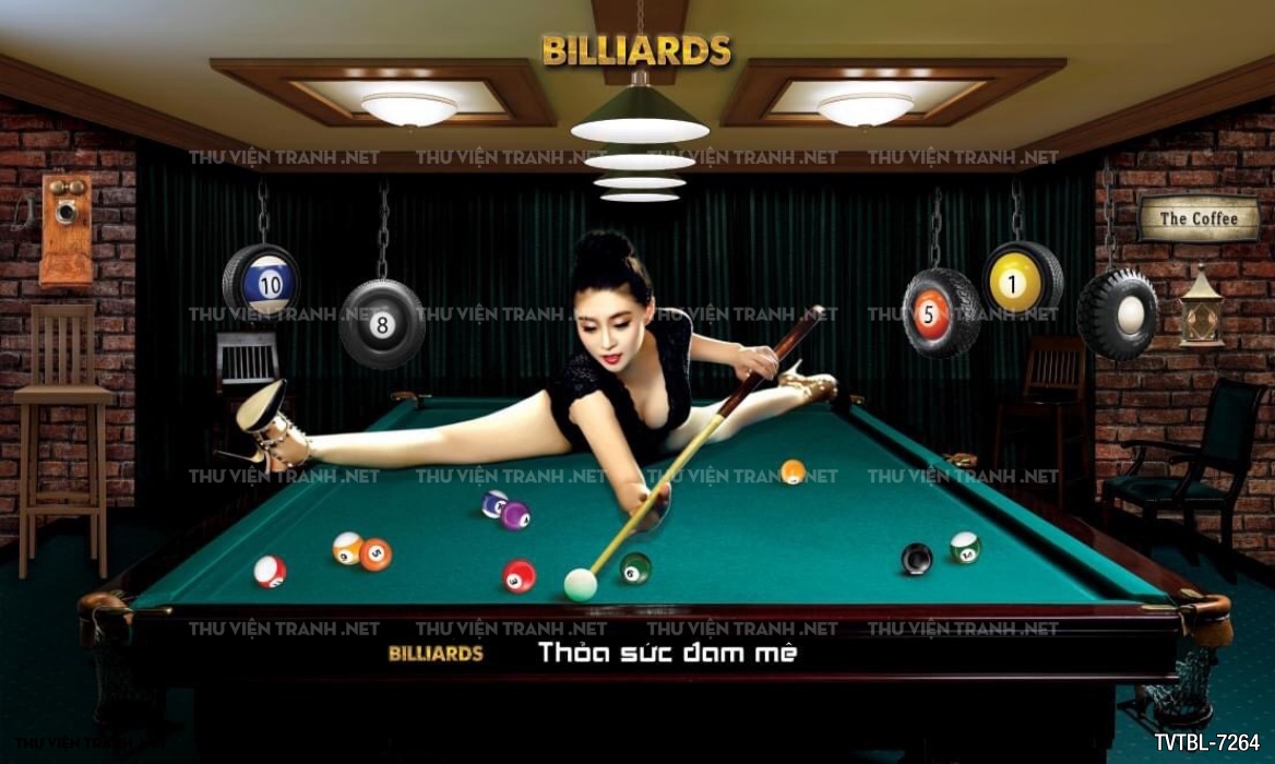 Tranh Bi-a, billiards, Tranh dán tường trang trí quán bi-a - Tranh tường chất lượng cao