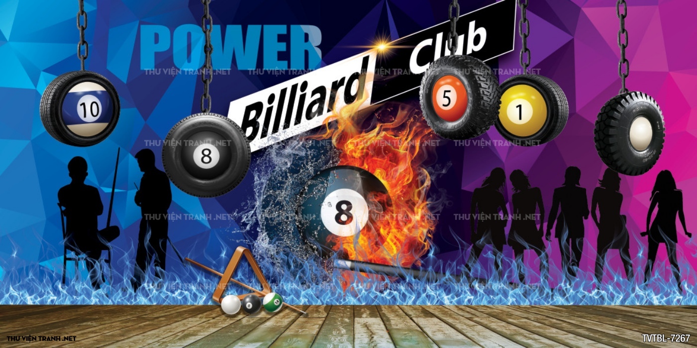Tranh Bi-a, billiards, Tranh dán tường trang trí quán bi-a - Tranh tường chất lượng cao