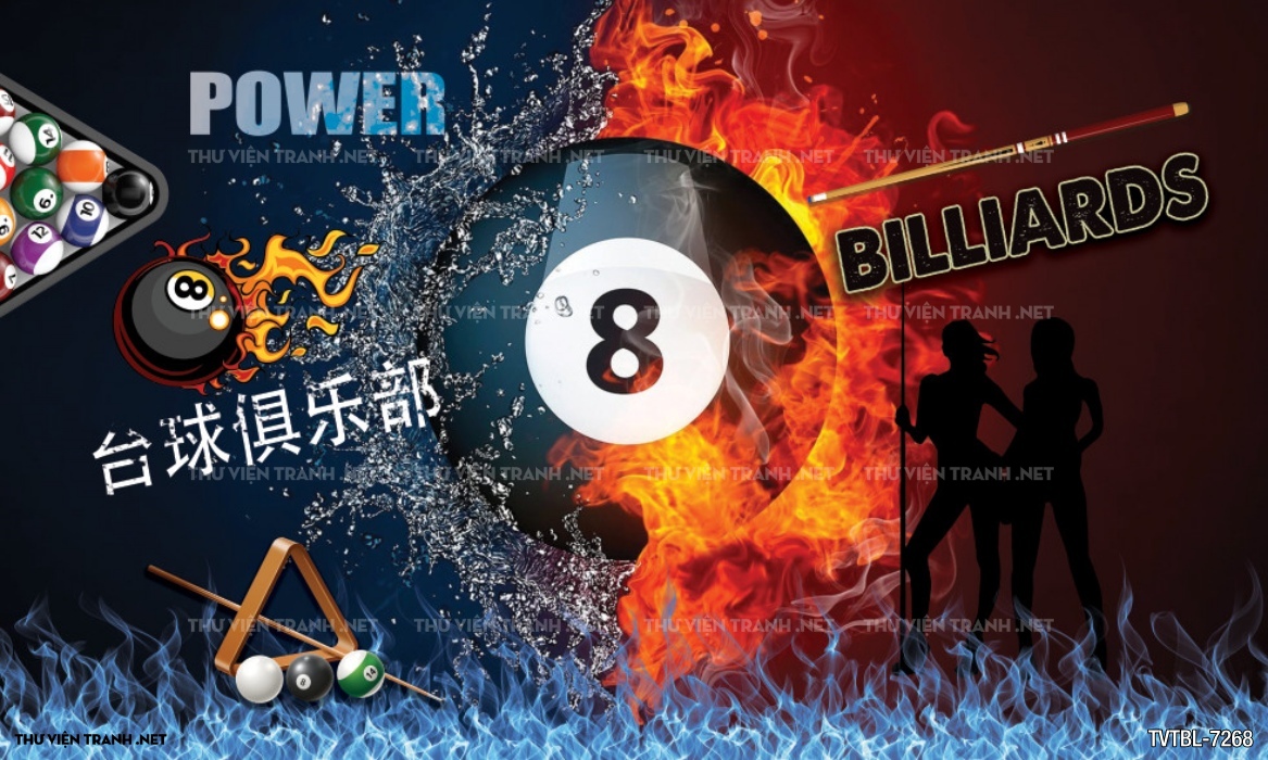 Tranh Bi-a, billiards, Tranh dán tường trang trí quán bi-a - Tranh tường chất lượng cao