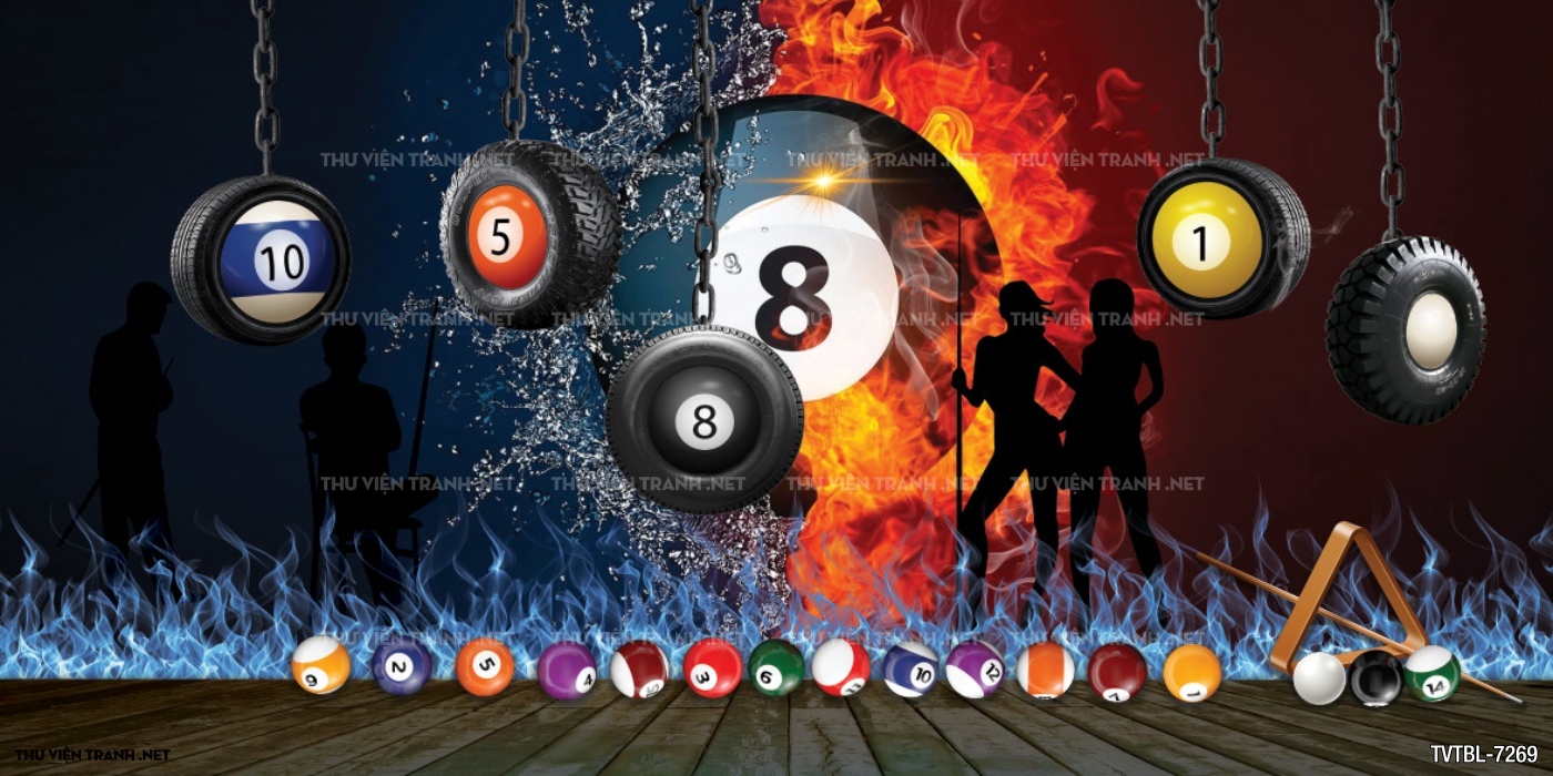 Tranh Bi-a, billiards, Tranh dán tường trang trí quán bi-a - Tranh tường chất lượng cao