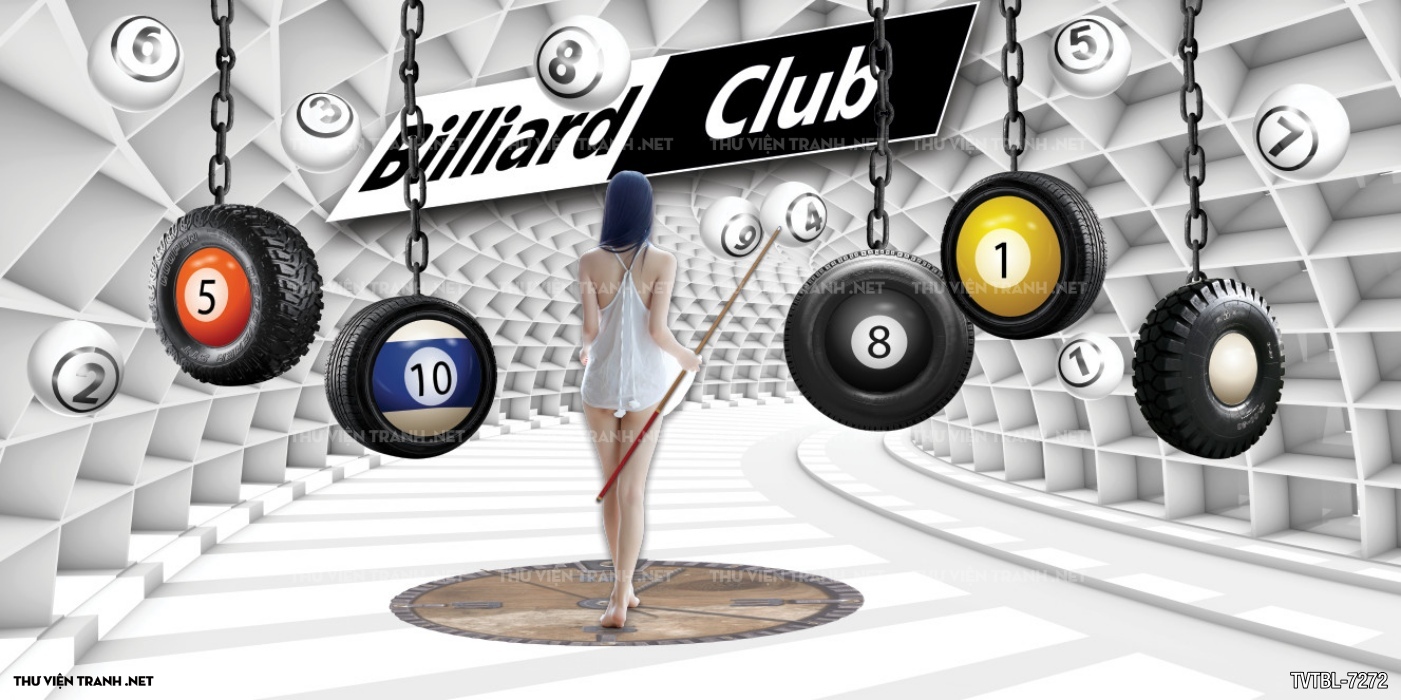 Tranh Bi-a, billiards, Tranh dán tường trang trí quán bi-a - Tranh tường chất lượng cao