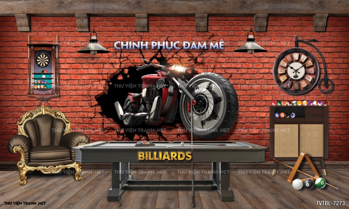 Tranh Bi-a, billiards, Tranh dán tường trang trí quán bi-a - Tranh tường chất lượng cao