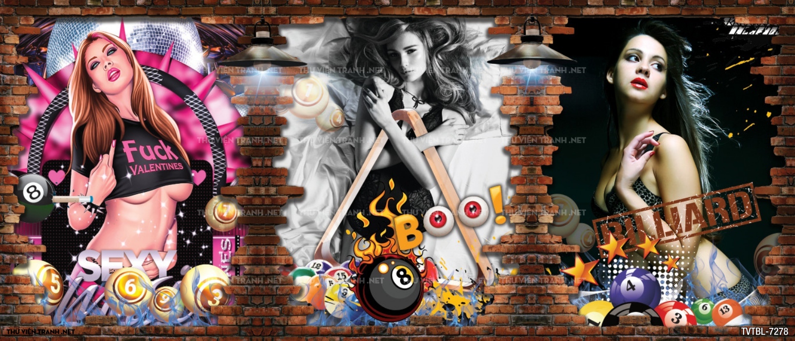 Tranh Bi-a, billiards, Tranh dán tường trang trí quán bi-a - Tranh tường chất lượng cao