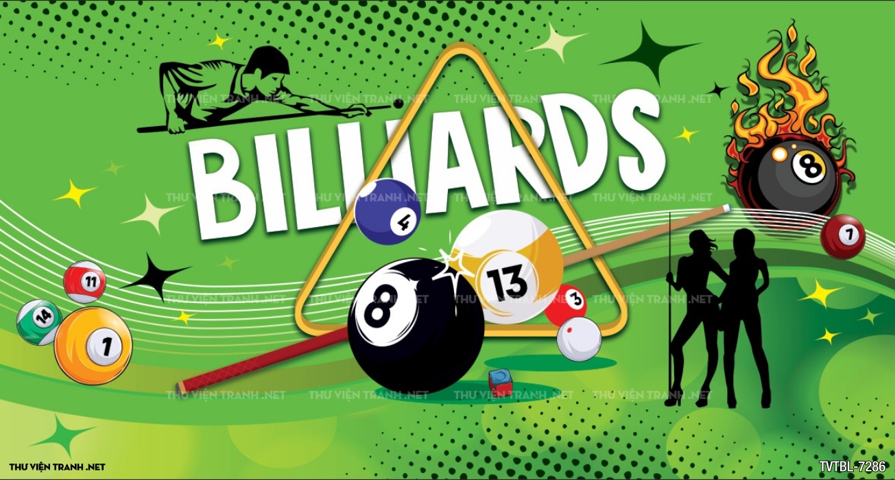 Tranh Bi-a, billiards, Tranh dán tường trang trí quán bi-a - Tranh tường chất lượng cao