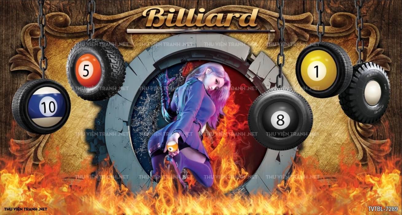 Tranh Bi-a, billiards, Tranh dán tường trang trí quán bi-a - Tranh tường chất lượng cao