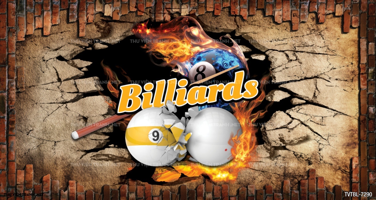 Tranh Bi-a, billiards, Tranh dán tường trang trí quán bi-a - Tranh tường chất lượng cao