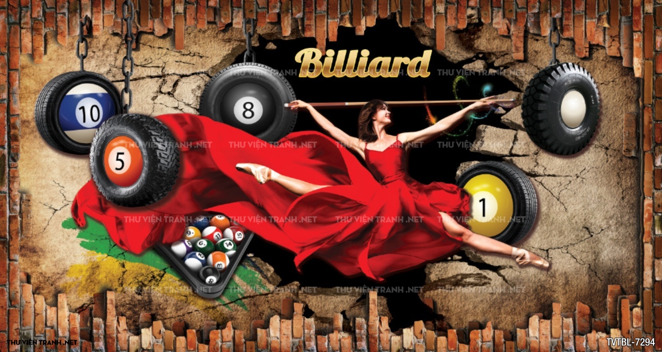 Tranh Bi-a, billiards, Tranh dán tường trang trí quán bi-a - Tranh tường chất lượng cao