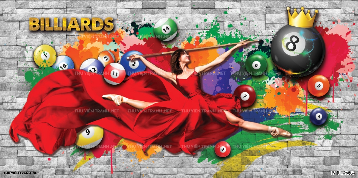 Tranh Bi-a, billiards, Tranh dán tường trang trí quán bi-a - Tranh tường chất lượng cao