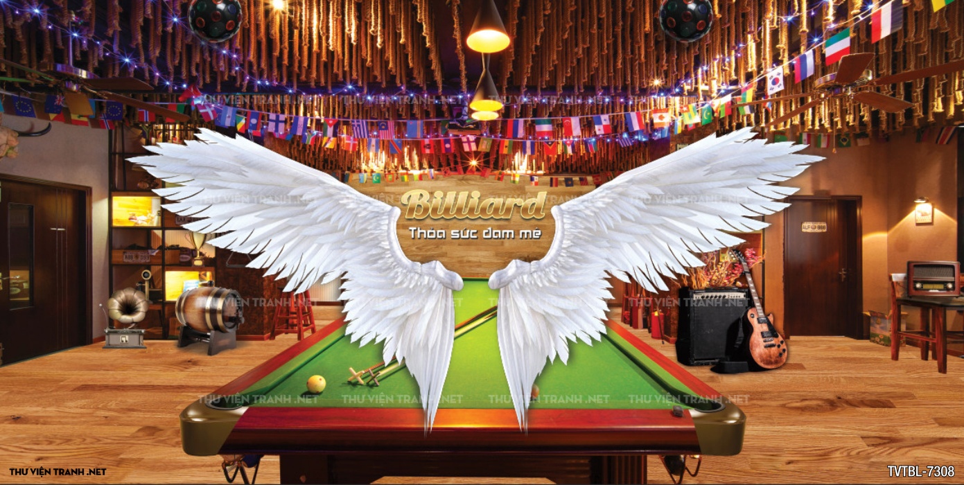 Tranh Bi-a, billiards, Tranh dán tường trang trí quán bi-a - Tranh tường chất lượng cao