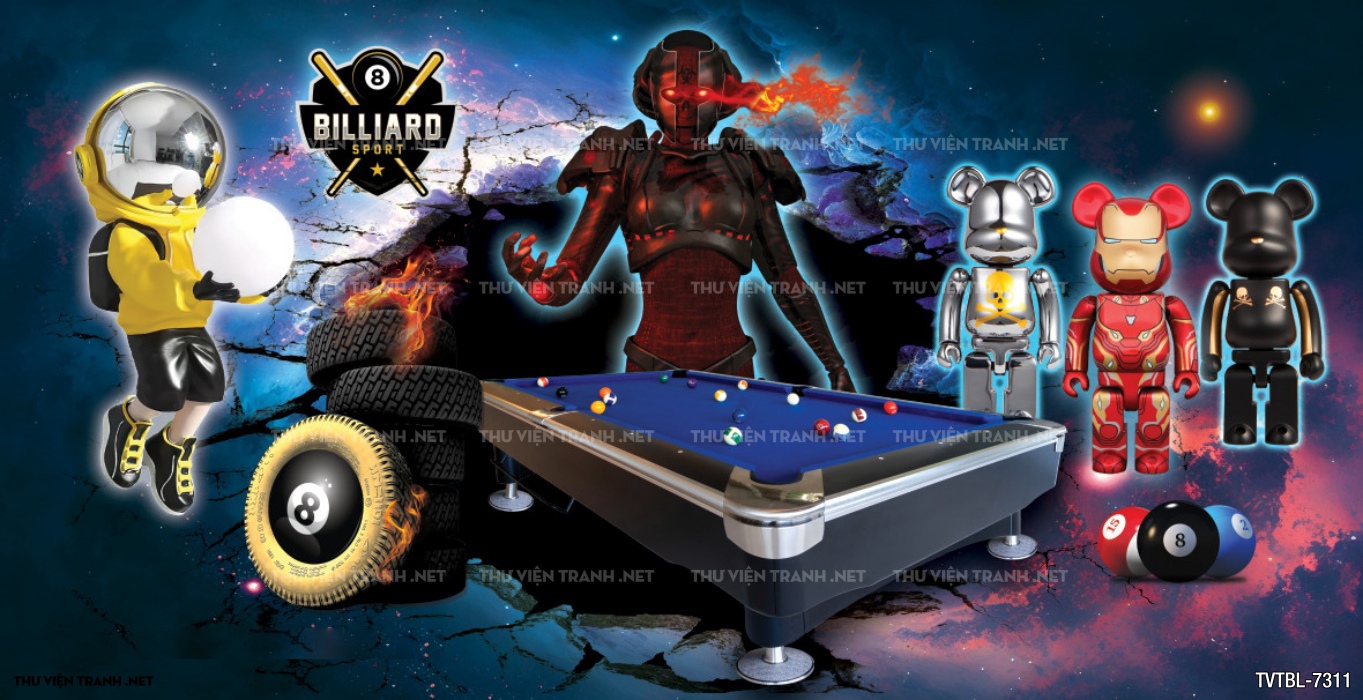 Tranh Bi-a, billiards, Tranh dán tường trang trí quán bi-a - Tranh tường chất lượng cao