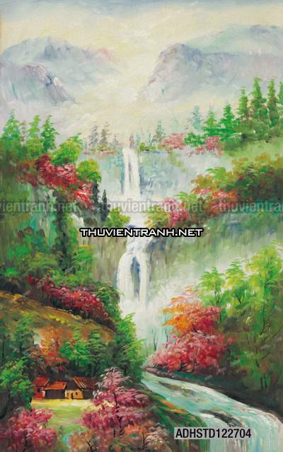Tranh thủy mặc Trung Hoa, tranh màu nước Trung Quốc khổ đứng - Tranh tường chất lượng cao