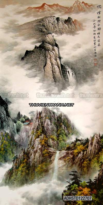 Tranh thủy mặc Trung Hoa, tranh màu nước Trung Quốc khổ đứng - Kết quả tìm kiếm tranh tường